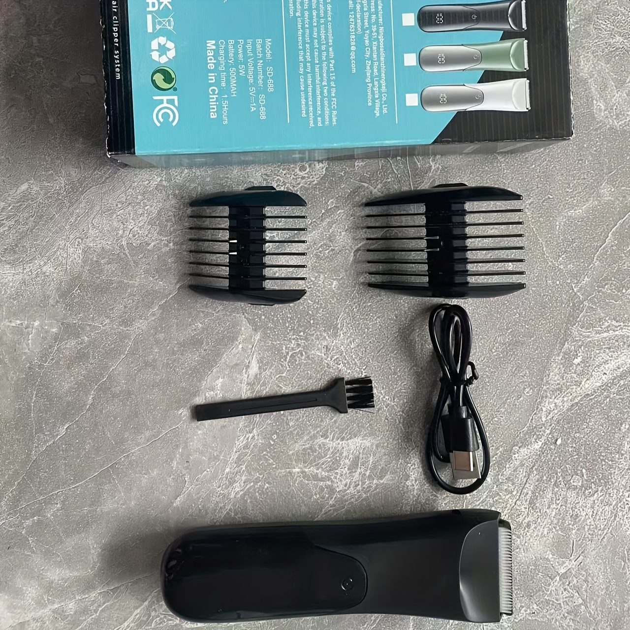 TEMU Lichaamsverzorgingstrimmer voor heren/dames - Elektrische kruistrimmer met keramische mesjes, 2 beschermhoezen, USB-opladen, 500mAh,