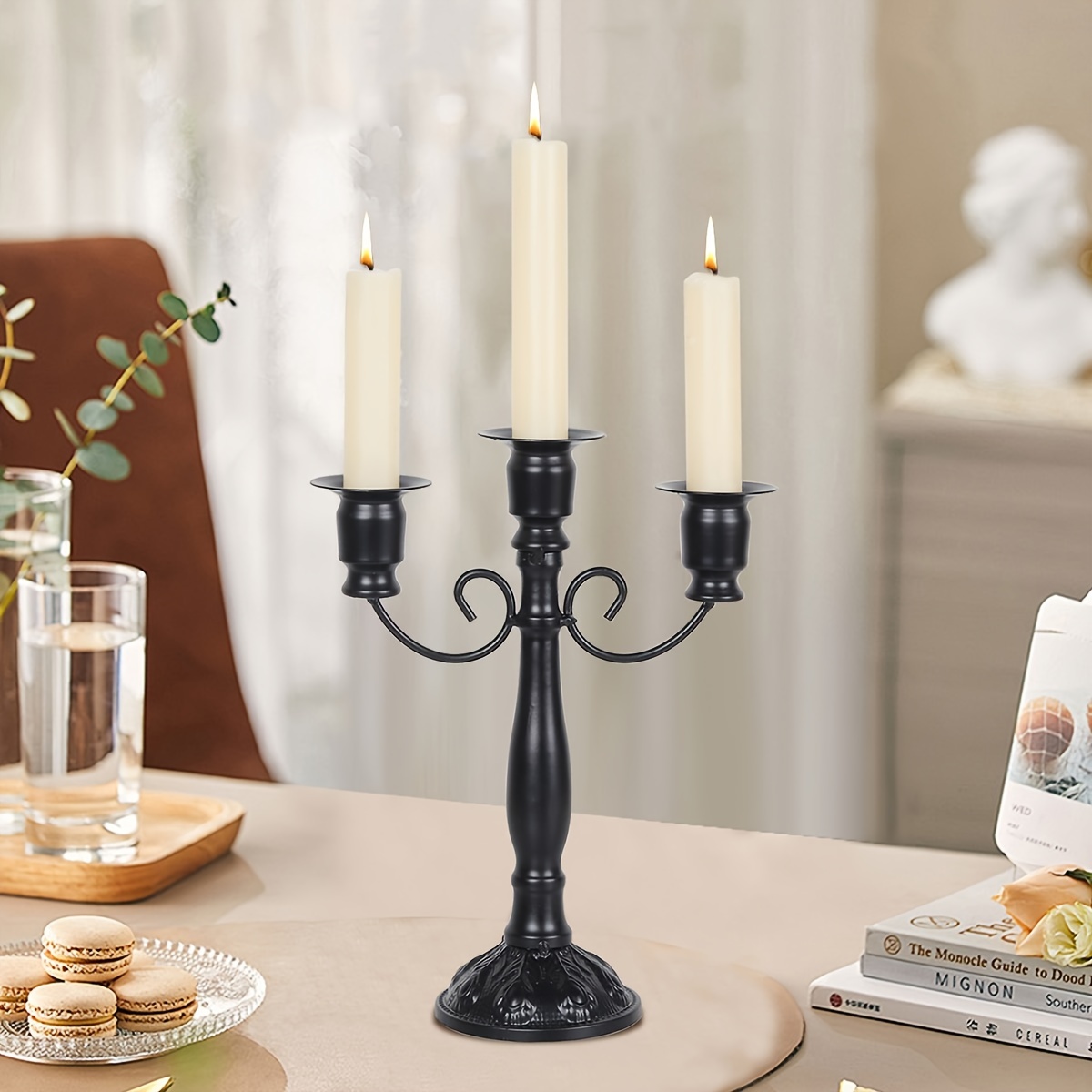 1pc Christmas Retro Metal Iron Candlestick Candlelight Dinner Shooting Props Candlelight Dinner Celebration Table Decoration Decoration