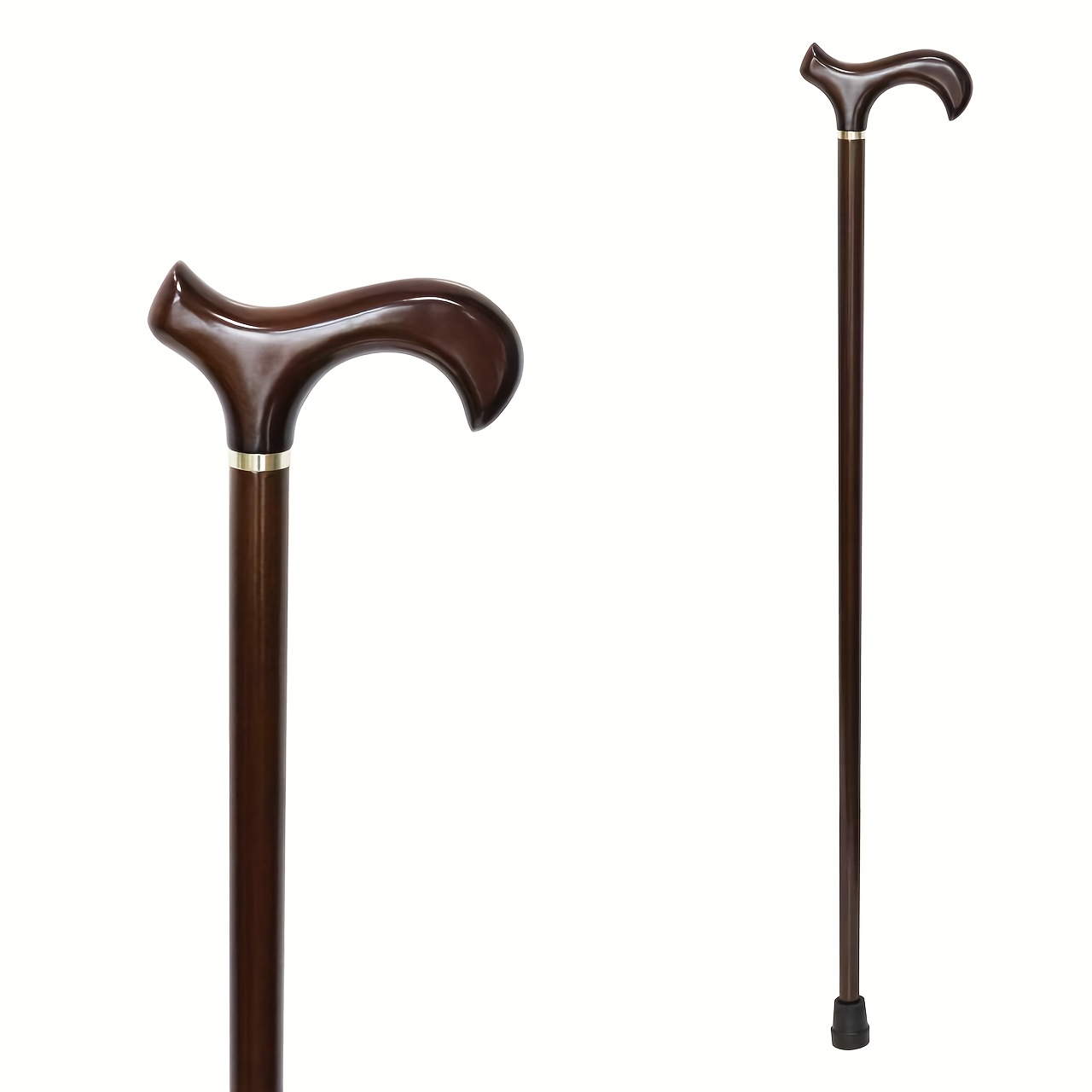 Image of Elegant Wood Stick For Men And Women - Ergonomic Handle Derby Cane - , For Cosplay & Party