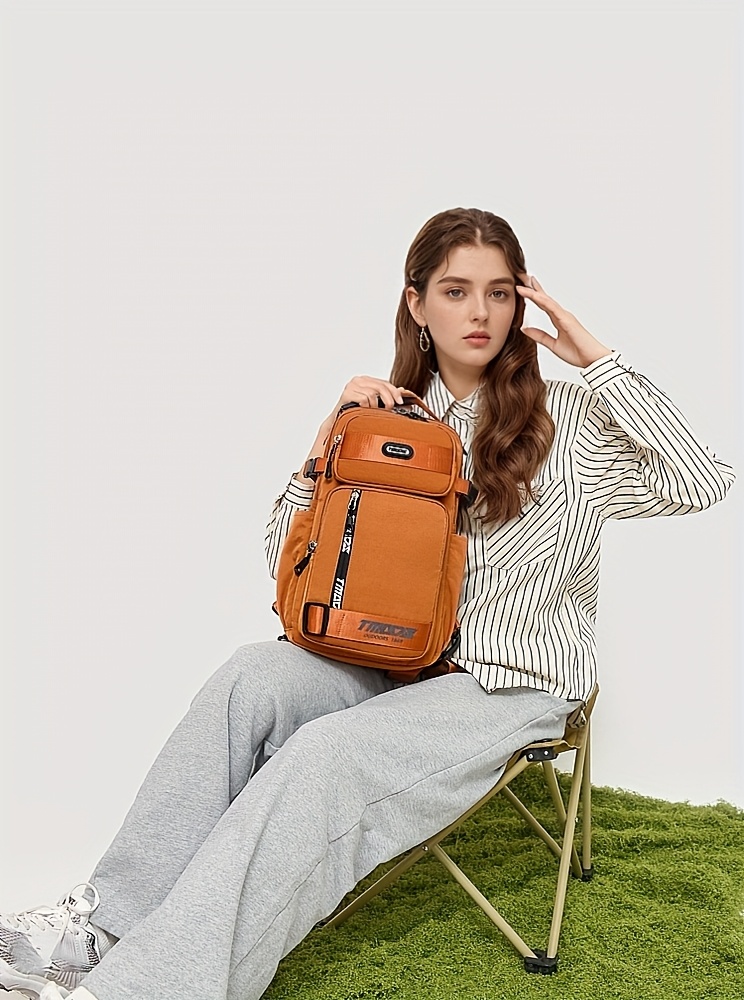 unisex chest backpack large capacity convertible crossbody handheld waist pack with multiple compartments padded shoulder straps waist clip for outdoor hiking gym travel durable casual outdoor bag 18 colors backpack for travel hiking essentials stylish outdoor gear secure zipper closure details 37