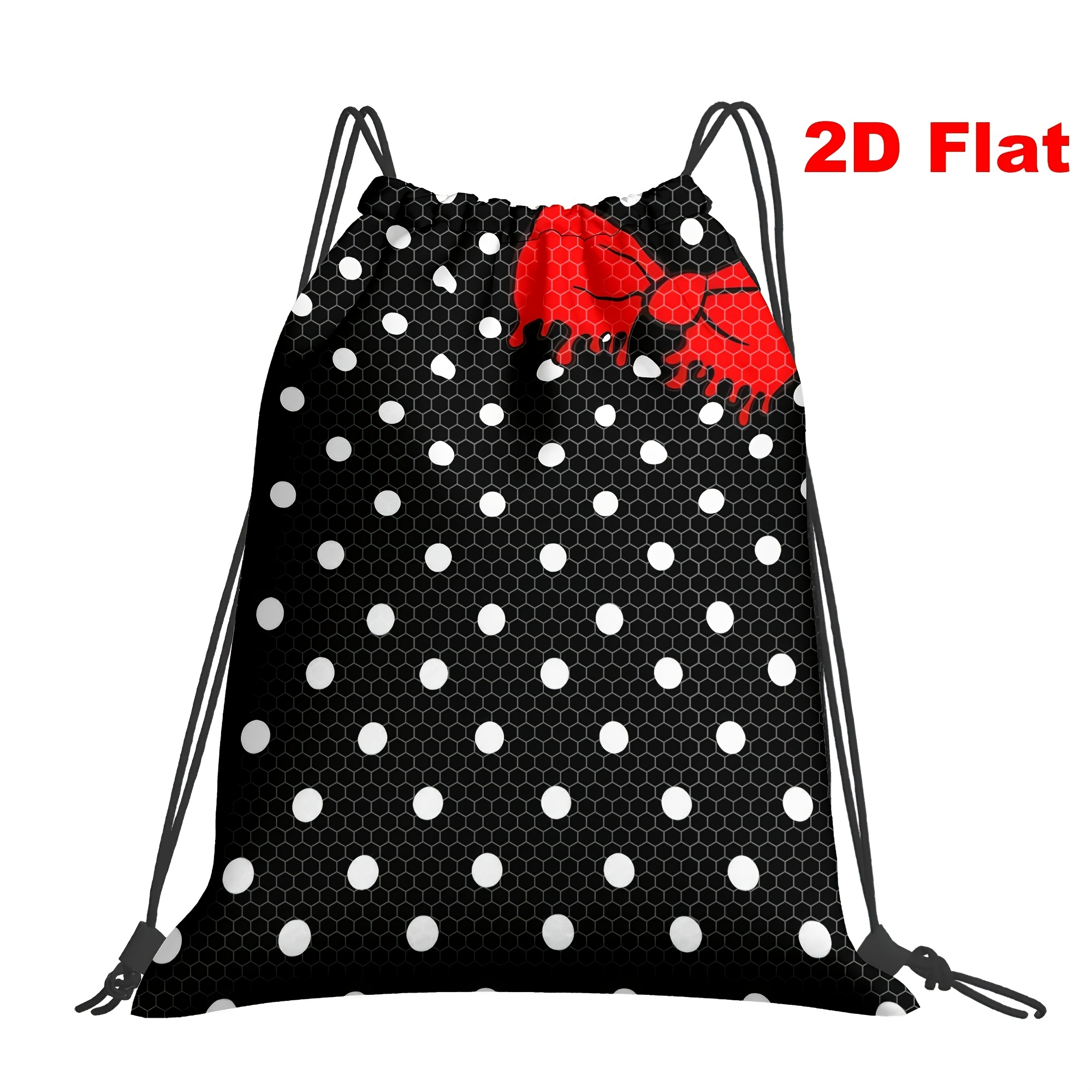 TEMU Bolsa con cordón y estampado 2D de Minnie con de goteo, adecuada para desplazamientos diarios, entrenamientos o salidas cortas, una elegante ,
