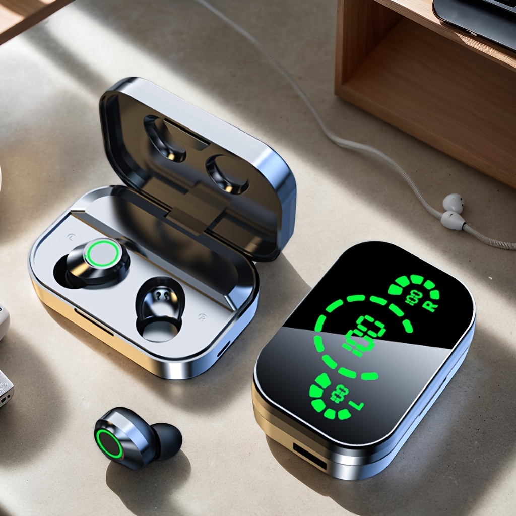 03 Wireless Earbuds Feature An Led Display And A High-Capacity Charging Case, Allowing For Music . A