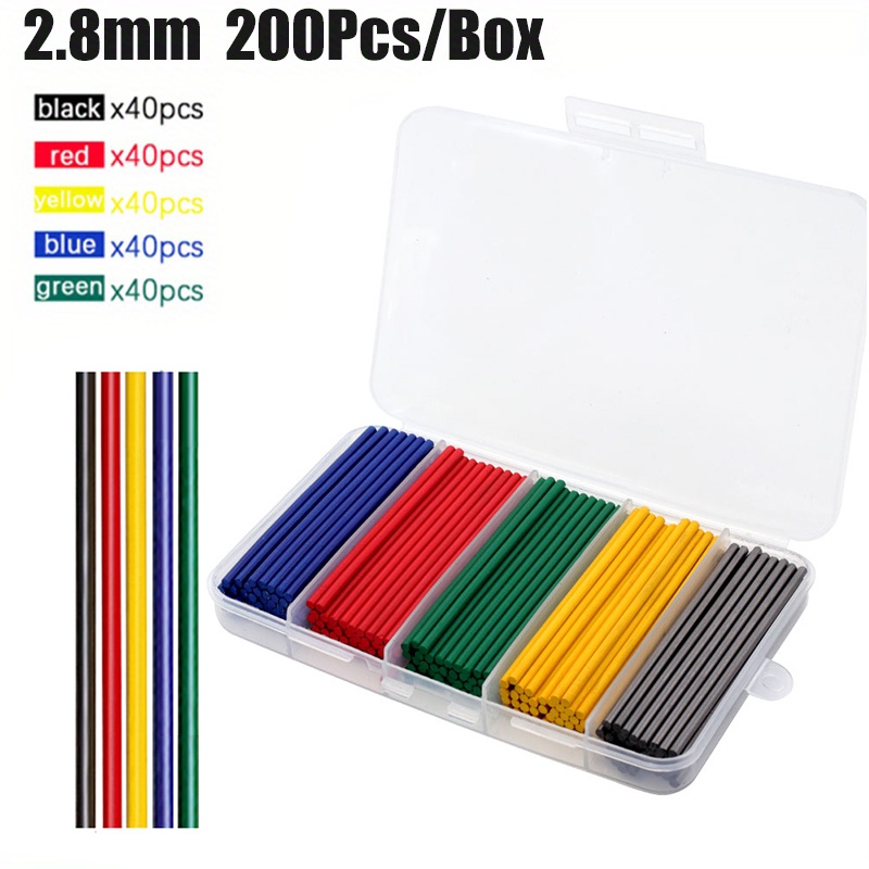 E-shop 200 Stück/Box, Großes Fassungsvermögen, Hochwertige 2.8mm Farbige Holzschreibminen, 5-Farben Graphit als Bleistiftersatz, Geeignet für
