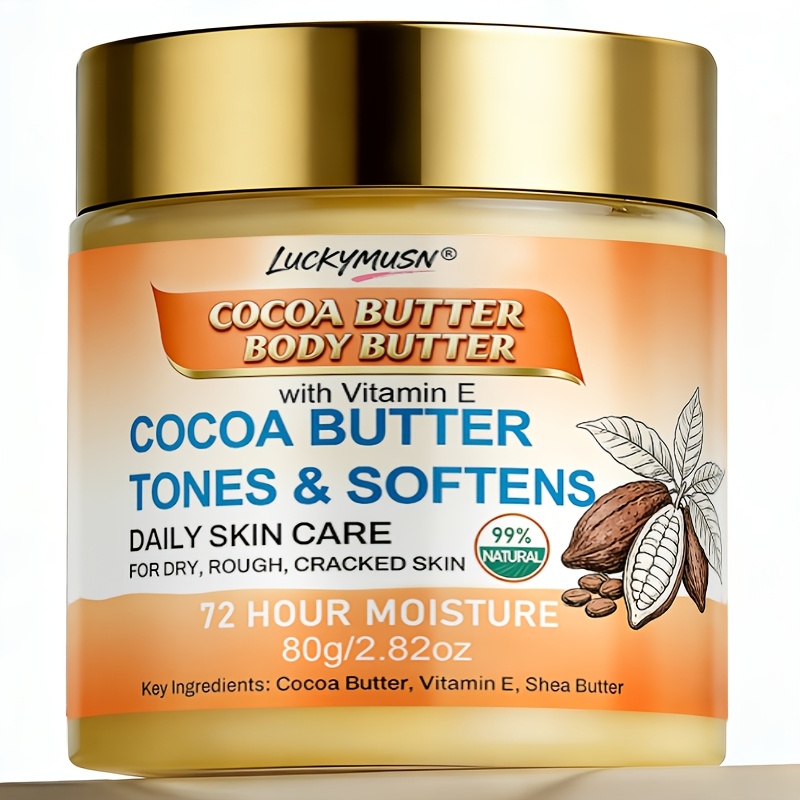 Image of Butter Body Butter, Moisturizes, Suitable For Dry, Rough, Cracked, And , Leaving Skin Smooth And Soft. 80g/2.82oz, Skin Tone, For Types, , Contains Shea Butter, Collagen, And Vitamin E
