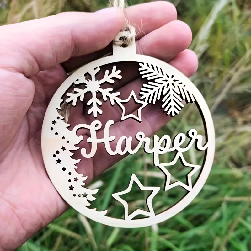 Custom Christmas Tree Ornaments With Different Names, Personalized Wooden Spherical Decorations, Diy Gifts, The For