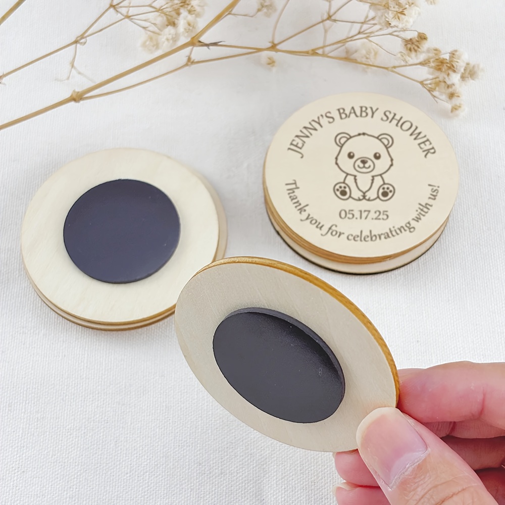 Custom Personalized Wooden Zoo Animal Magnet for Baptism