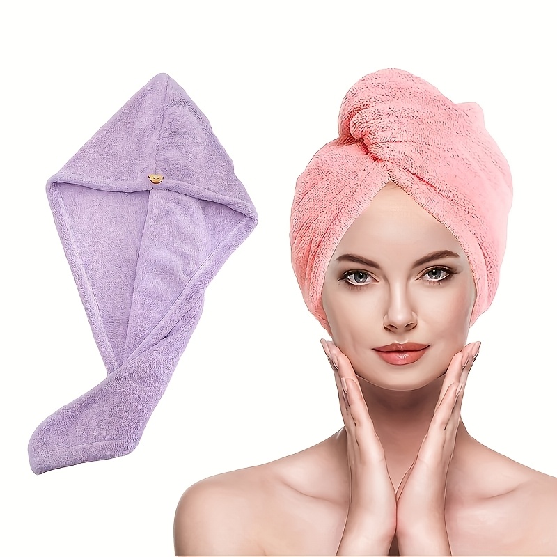 

1pc Quick-dry Microfiber Hair Towel Wrap, Turban For Women, -free Knit Fabric Hair Drying Cap For Normal & Relaxed Textured Hair, Bathroom Accessory, Hair Drying Towel