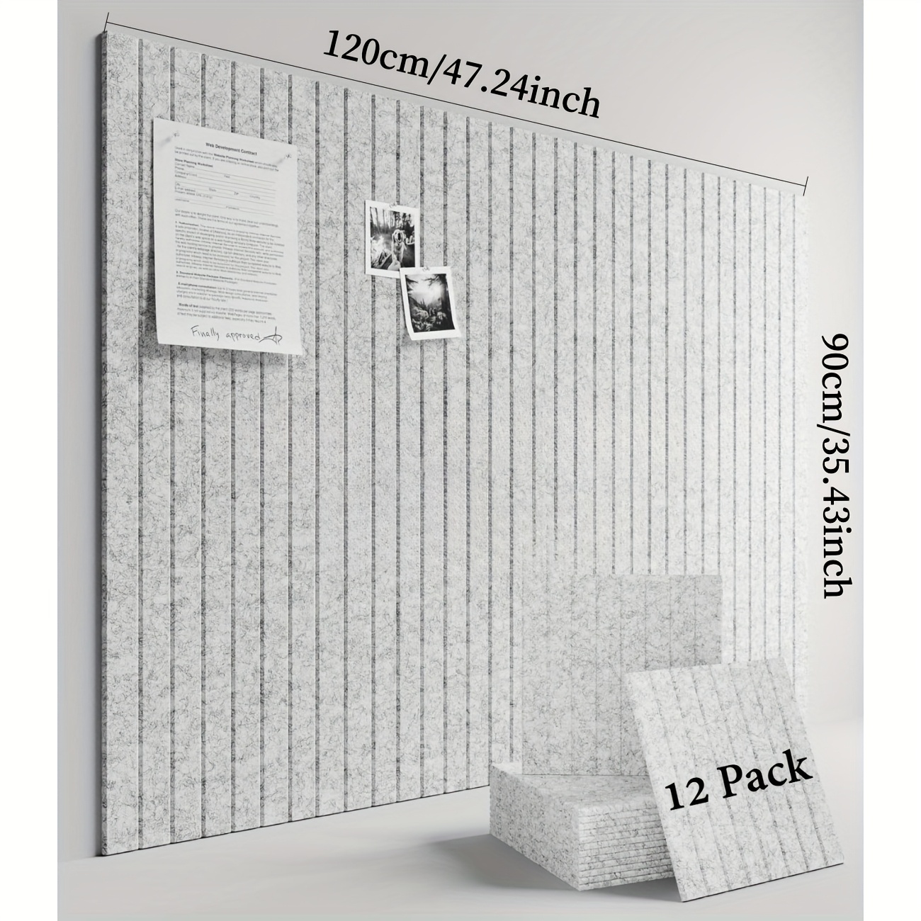 E-shop 12er-Pack große selbstklebende Akustikschaumstoffplatten – Strapazierfähige Schalldämmplatten zur Geräuschreduzierung 120x90cm/47x36in,