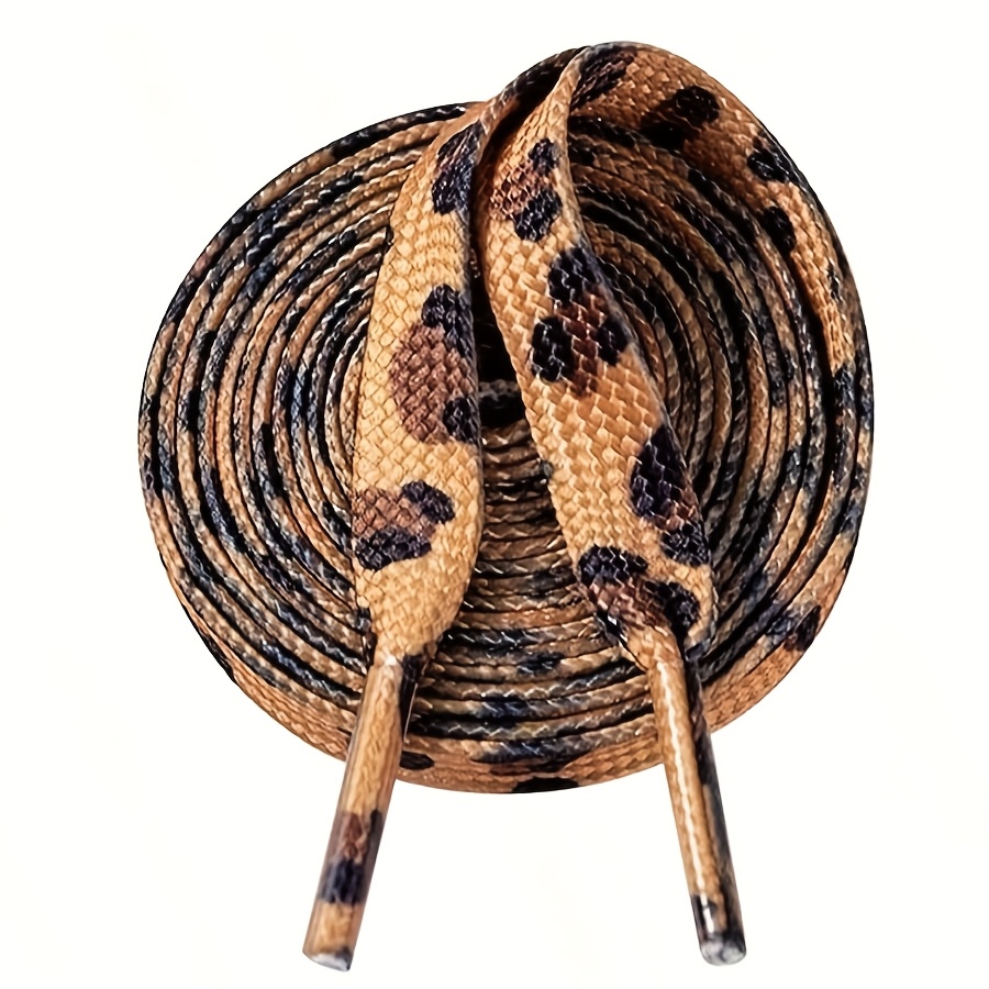 Leopard Print Shoelaces With Animal And Snake Patterns, Casual And Fashionable, 140cm