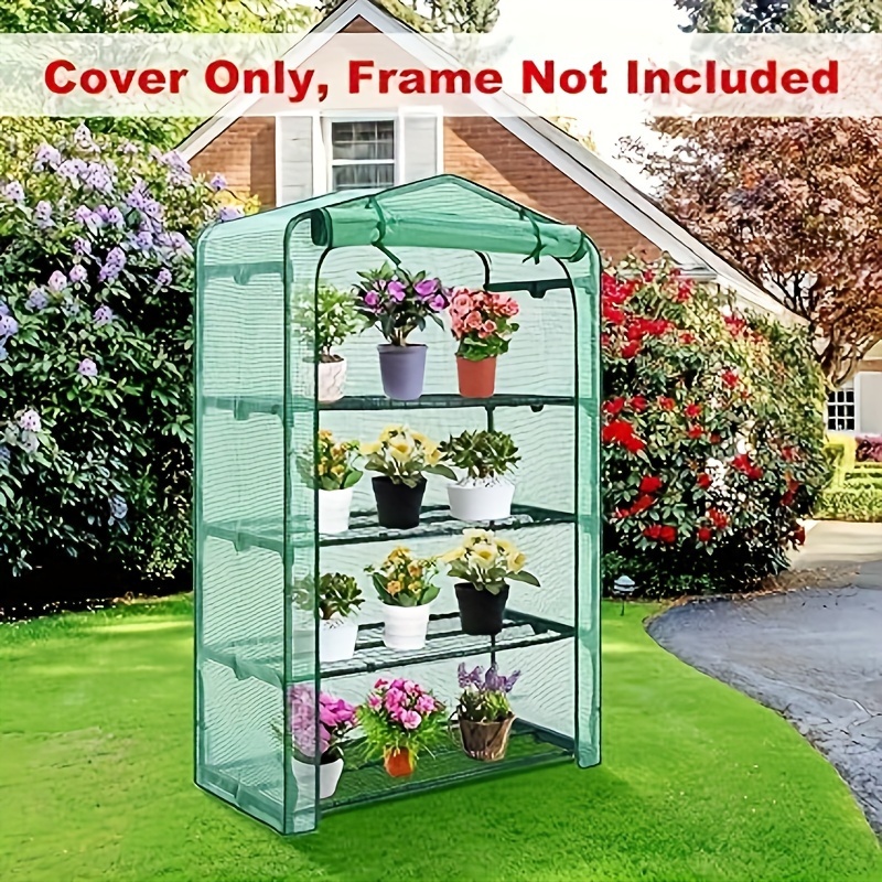 Extra Wide 4 Tier Greenhouse Replacement Cover- 63 X 40 X 19 Inch Green ...