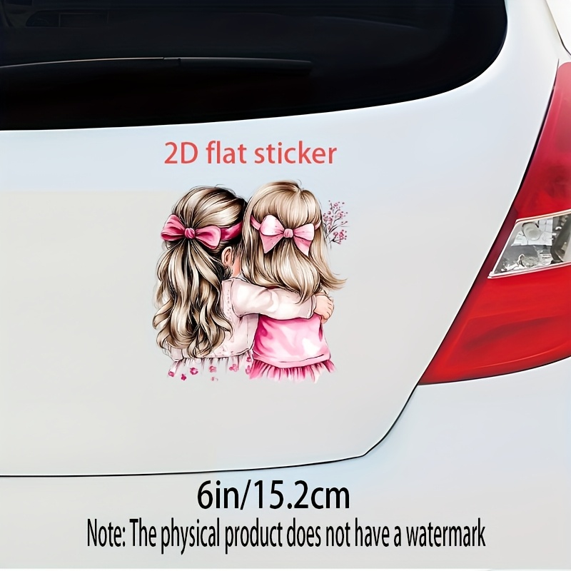 1pc Hugging Vinyl Sticker - 6 Inch Car Decal, Suitable For Cars, Laptops, Trucks, Windows, Walls, Self-adhesive Durable, Fantasy Cartoon Animals Theme