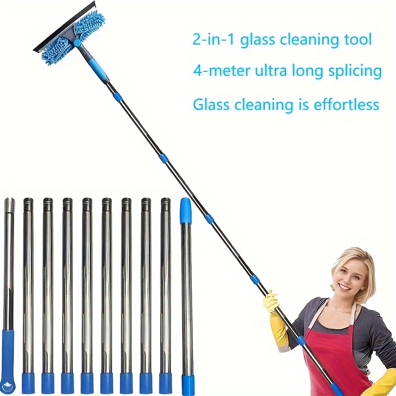 

2-in-1 Glass Cleaning Tool With 4-meter Ultra Long Splicing - Effortless Window Cleaning Without A Ladder