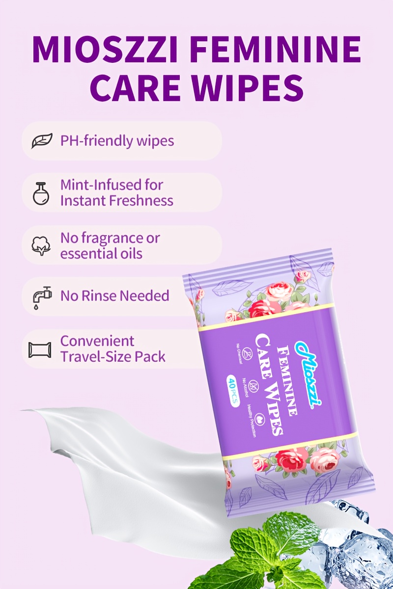 12 Or 24 Pack of Women'S Intimate Care Wipes, 40 Sheets Per Pack | Ph Balanced, Alcohol-Free | Fresh Experience for Menstrual, Postpartum, And Daily Care | Portable Travel Size