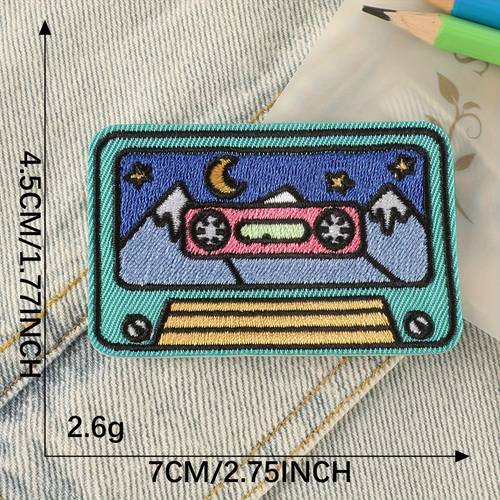 1pc Mixed Color Embroidered Patch, Cartoon Camera Design Iron-On Applique for DIY Clothing, Bags & Accessories - Easy Apply