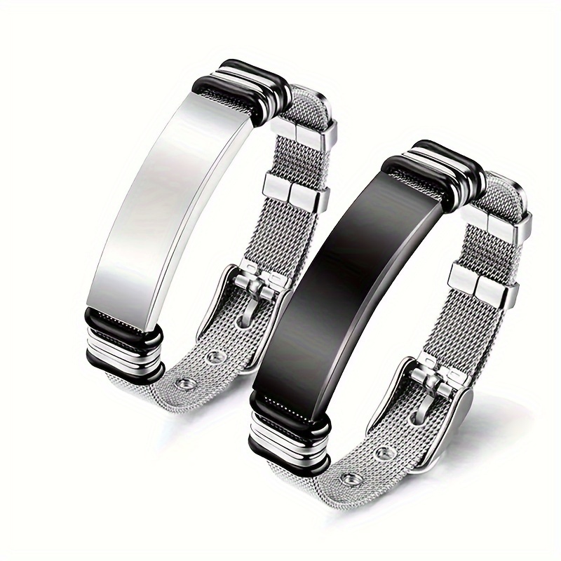Customized Bend Plate Watch Chain, Engraved Gift