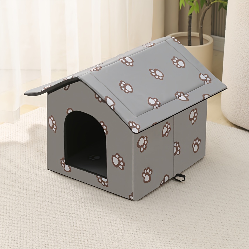 

Washable Oxford Cloth Cat House, Indoor -style Pet Condo With Soft Mat, Easy Assembly Uncharged Cozy Shelter For Cats And Dogs