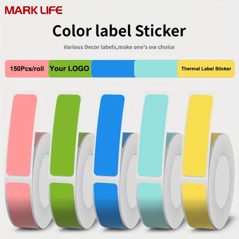 

Marklife Label Maker For P11/ P12/ P15/ P50 Address Name File Waterproof Label Sticker For School, Bottles, Lunch Boxe And Cup, Christmas Supplies (0.47 X 1.57‘’)