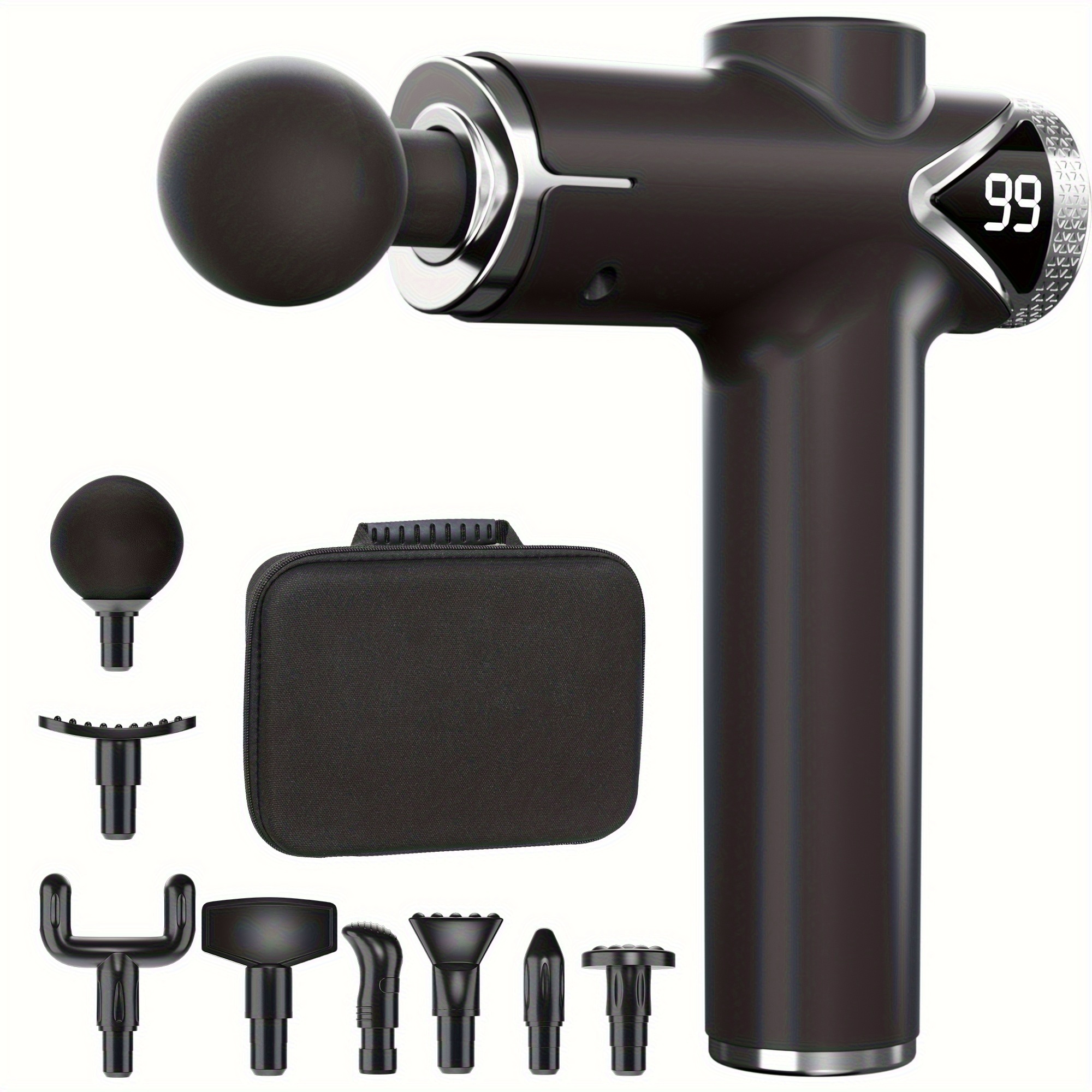  deep tissue massage gun portable   with 6   8 attachments muscle device for athletes physical for gift for men women