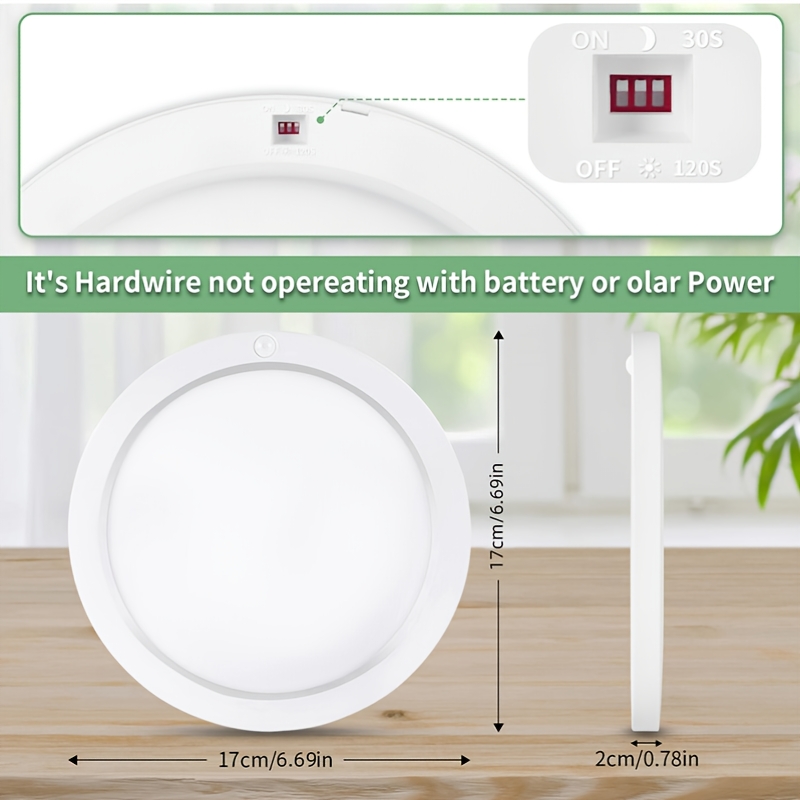 Image of Set Of 8 Modern 12w Led Ceiling Light Panels Suitable For Bathrooms, Kitchens, And Bedrooms, Featuring Sensor And In 3 Color Temperatures: 3000k, 4000k, And 6000k, Without A Remote Control