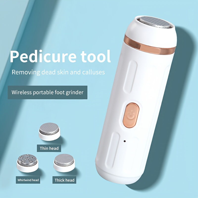 

1pc Multifunctional Electric , Pedicure Tool Rechargeable Callus Remover, Portable Foot Exfoliator With 2 Speed Modes, Pressure-inductive For Safe Skin Grinding, Plastic Material