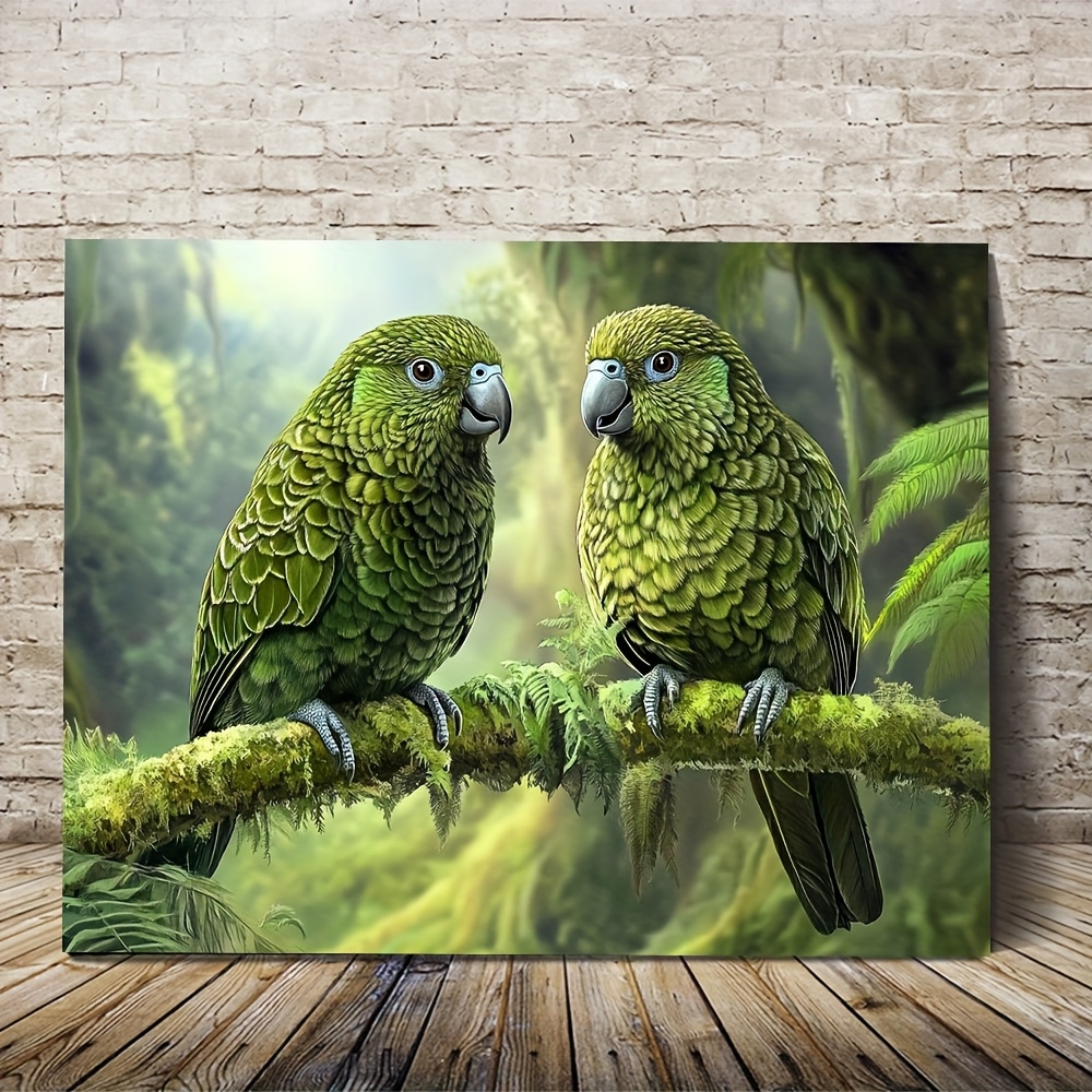 TEMU 1pc New Zealand Kakapo Contemporary Country Style Canvas Wall Art | Frameless, Suitable For Home Office, Living Room, Bedroom, Bathroom,