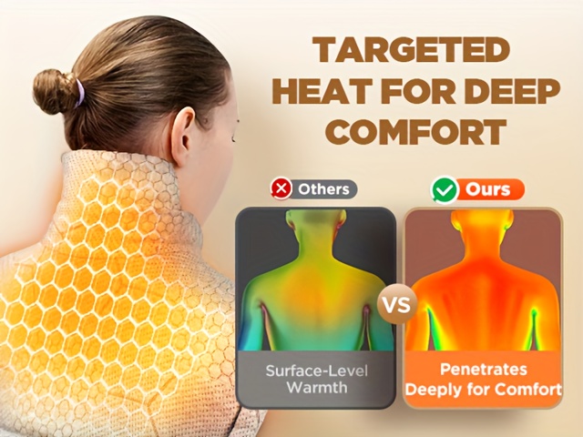   pad for neck shoulders back   fast   to 150 f 2 0lb weighted electric pad 6 heat levels auto off soft plush fabric   22 x18 gifts for women men mom dad birthday and mothers day Product details 5