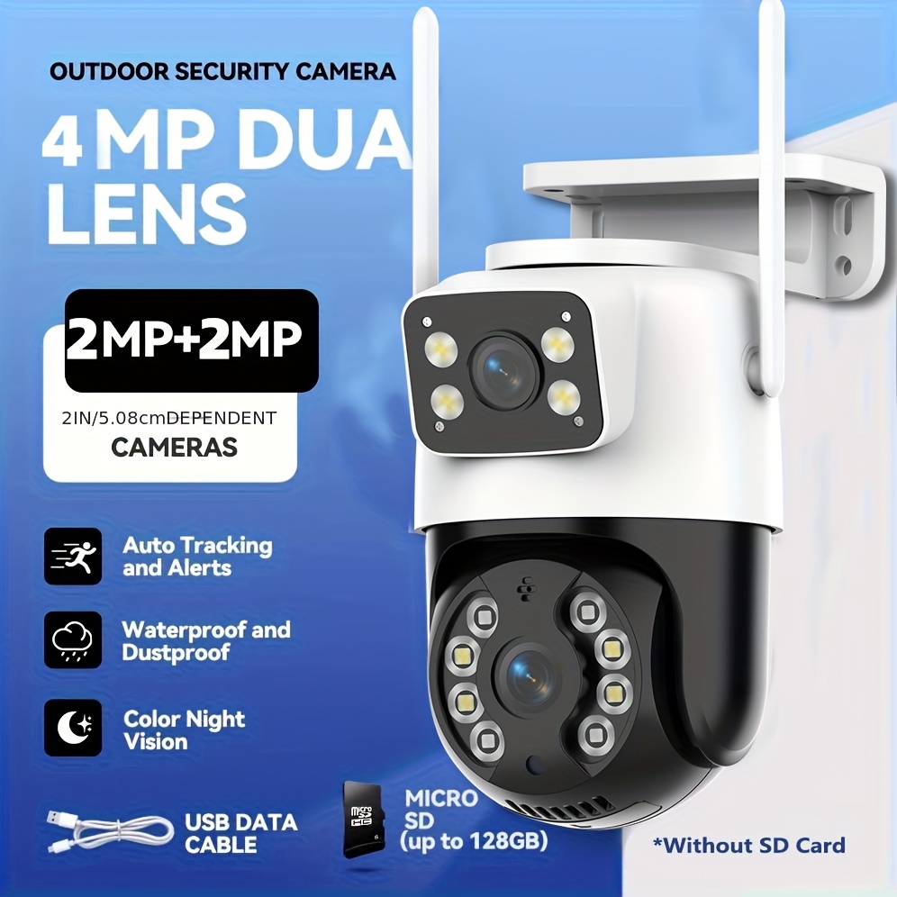 dual lens indoor outdoor security camera design color night office security monitoring baby elderly pet care camera details 0