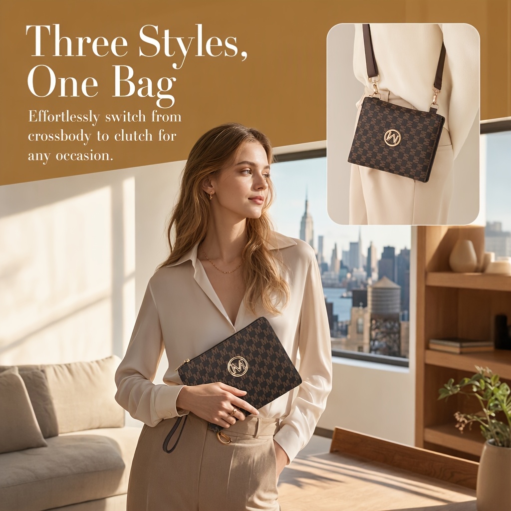 TEMU 1pc Women Handbags Christmas Halloween Gifts For Her, Large Capacity Tote Shoulder Bag With Adjustable Strap, Vegan Crossbody Purse For Work