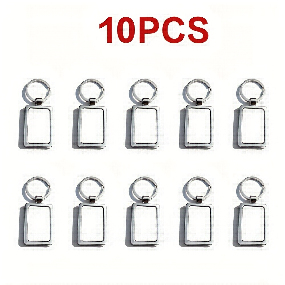 TEMU 10pcs Metal Keychains With Ized Engravable Names/numbers & Stamping - Text/logo Gifts, Corporate Events, Weddings, Birthdays - Bulk Order