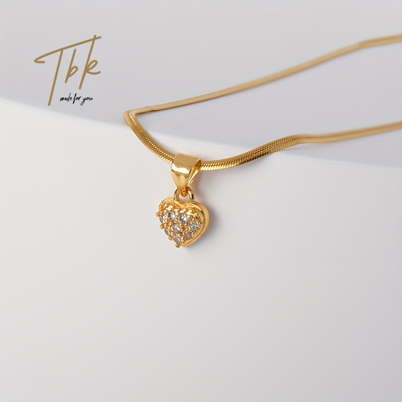 Women's 18K Golden Plated Heart-Shaped Pendant Necklace