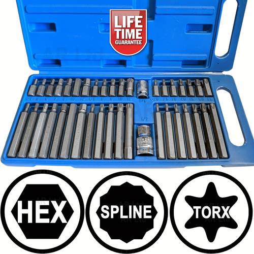 hex torx star bit socket set 3 8 1 2 dr long short reach allen key