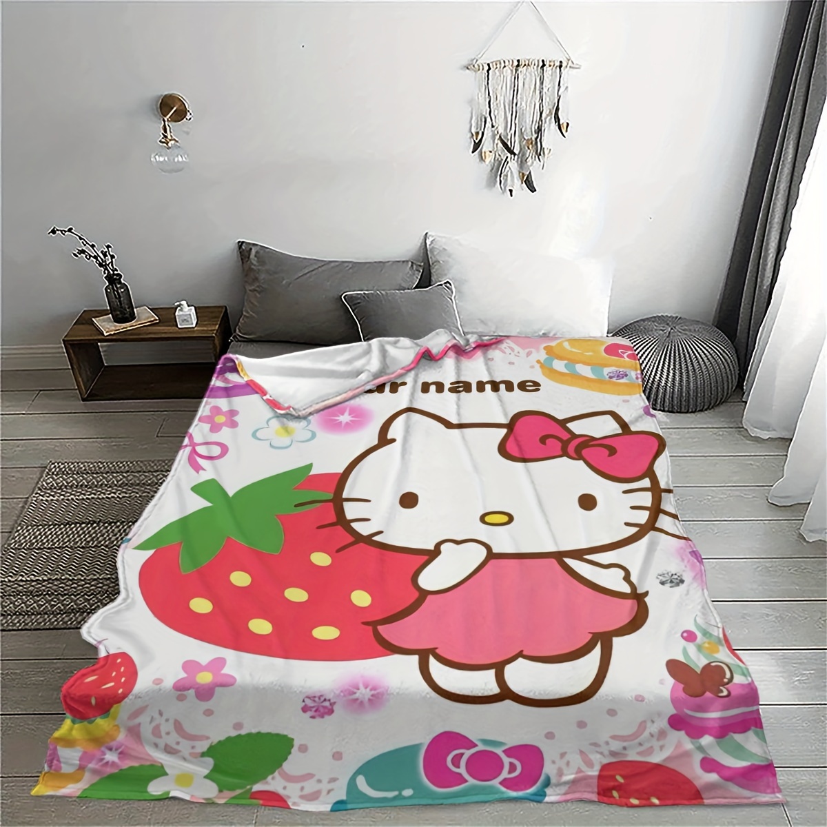 cute cartoon   text customized blanket warm and comfortable flannel blanket decorative blanket for room decoration gift blanket suitable for   details 3