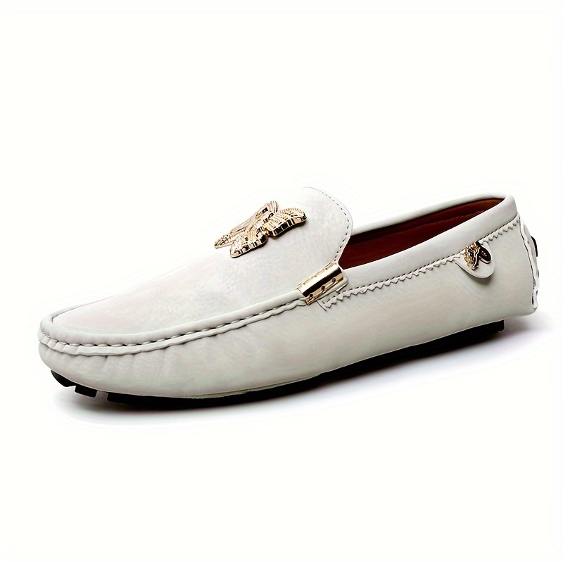 

Plus Size Men's Butterfly Graphic Design Casual Loafers With Pu Leather Uppers, Lightweight Slip On Comfy Shoes For Outdoor Casual Walking