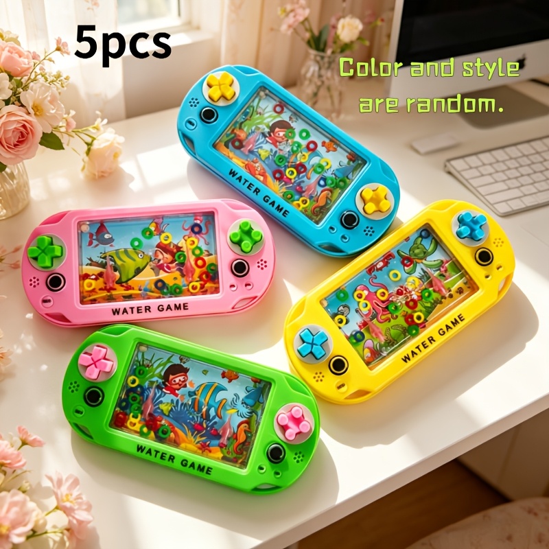 TEMU 5pcs Random Color Handheld Game Console/water Ring Game/retro Nostalgic Toy/stress Relief Toy/travel Pocket Toy/party Small Gift/ Birthday Gift