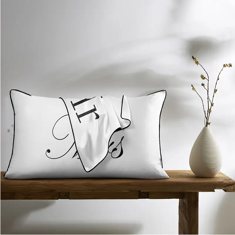 2pcs 100 polyester mr and mrs printed bedroom decorative satin pillowcases for Product details 1