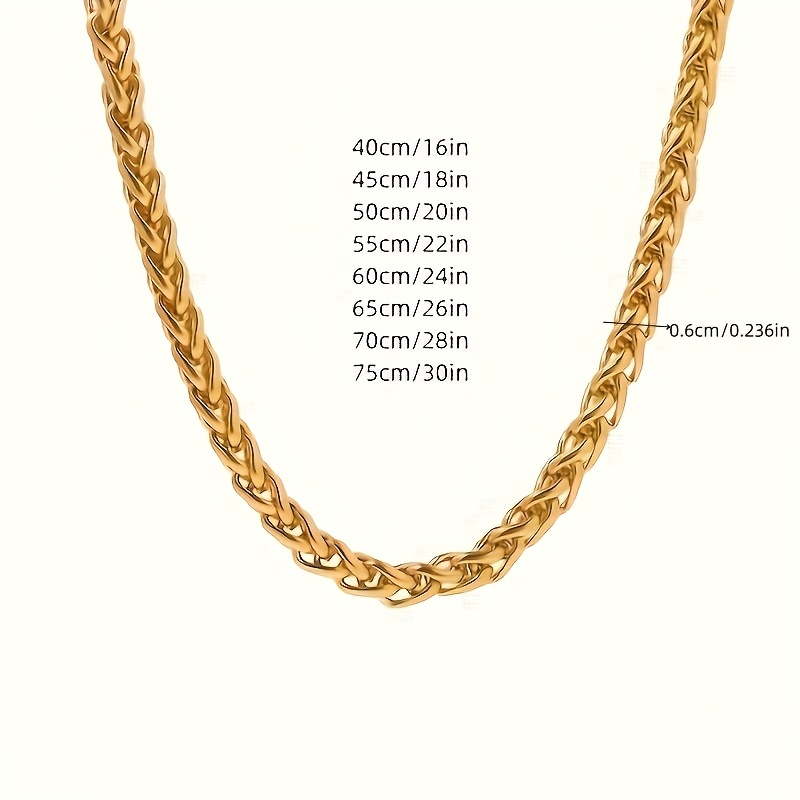 Men's Golden Stainless Steel Braided Chain Necklace