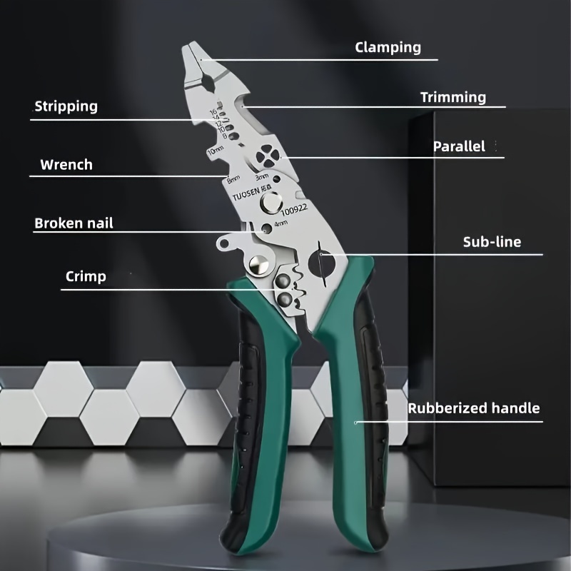 

Needle Nose Pliers, Multifunctional Wire Cutting Crimping Stripping Pliers, Electrician Pliers, For Mechanical Repair, Electrical Equipment Repair, Indoor Renovation, Hand Tools