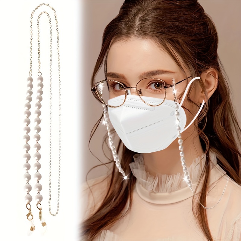 

Fashionable Artificial Pearl Glasses Chain, Suitable For Sunglasses, , Sunglasses, Masks, And Face . Comfortable And Practical Anti-slip Decorative Fastener For Daily Wear And Outdoor Sports