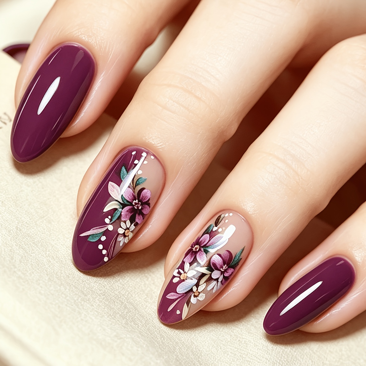 TEMU Unghie Finte Magenta-Viola, , Lucide, di Media Lunghezza, a Mandorla, 24 Pezzi, Adesivi per Unghie Press-On, Unghie Stile Y2K, Nail Art , Set di