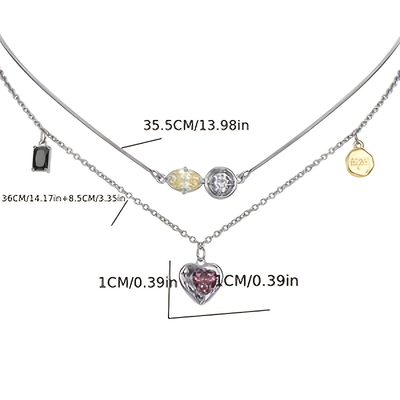 Vintage-style Double-layer Heart-shaped Collarbone Chain Necklace