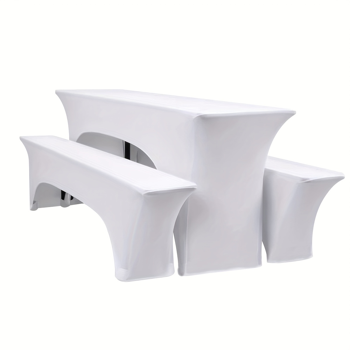 TEMU Set Of 3 Beer Table Covers, Stretch Covers For Beer Table And Bench Sets, Beer Bench Covers, Spandex Beer Tent Set For Banquet