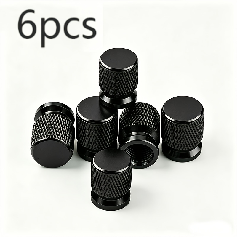 TEMU Tapones de Válvula de Neumático de Coche Negros, Juego de 6 Piezas para Válvulas de Neumáticos de Coche, Tapones de Válvula de Neumático ,