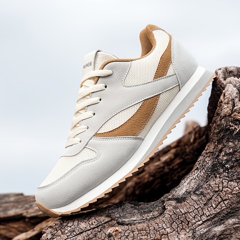 Neutral Classic Vintage Low-Top Sneakers - Breathable Fabric Upper, EVA/rubber Sole with Anti-slip Cushioning, Ventilated PU Upper and Textile Lining, Lightweight EVA/rubber Outsole - Suitable for Fitness, Jogging, and Daily Casual Wear. Lace-up