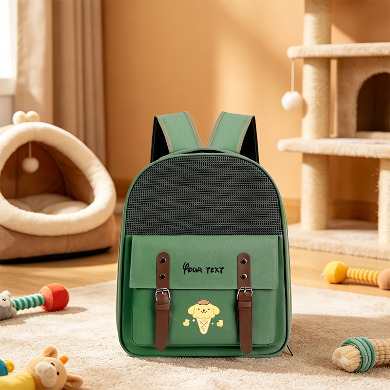 Customizable Portable Pet Bag with Pudding Dog Pattern