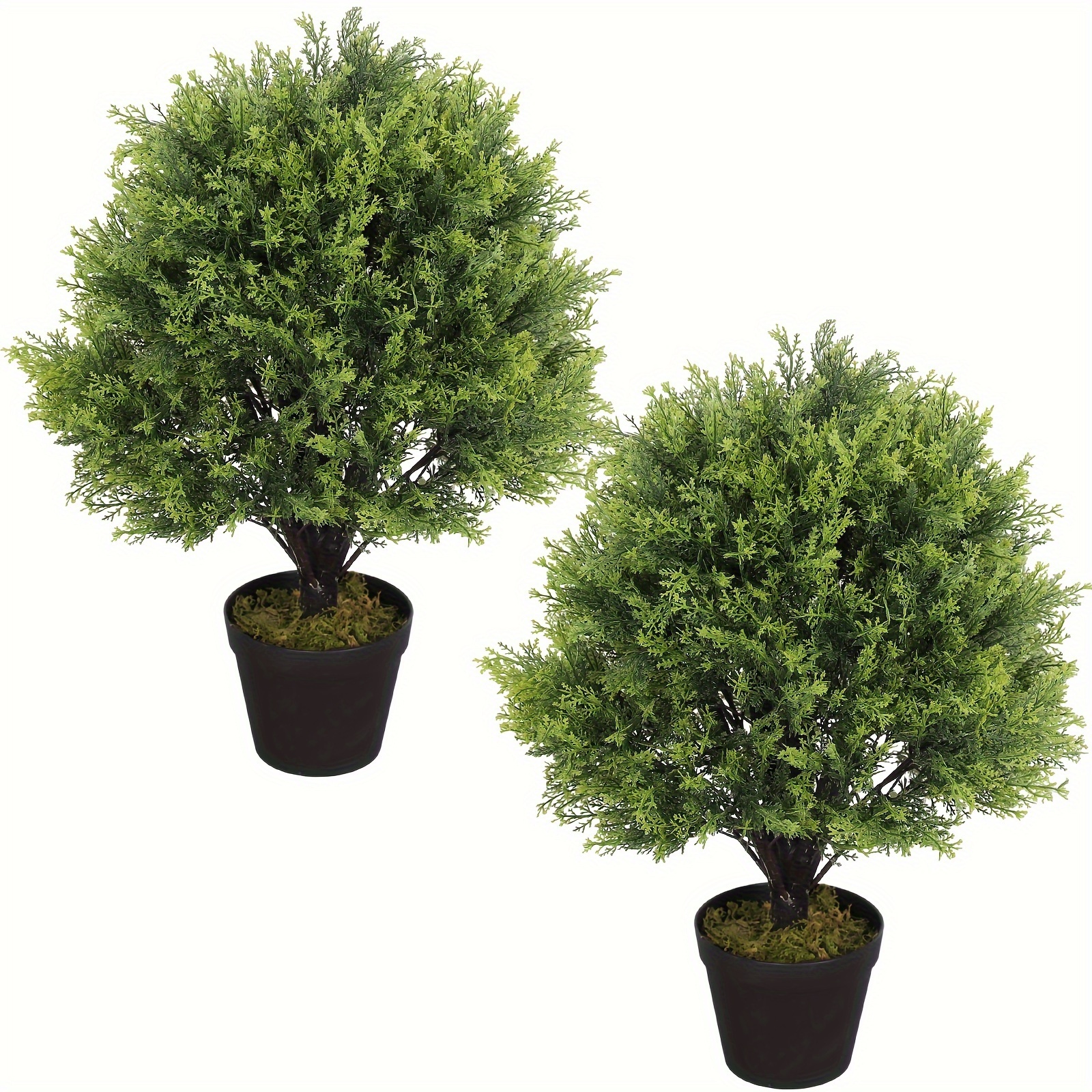 

2 Packs 2ft Artificial Pine Topiary Ball Trees Outdoor 24 Inch Tall Cedar Sphere Plants Outside Fake Bushes And Shrubs For Front Porch Garden Patio Decor