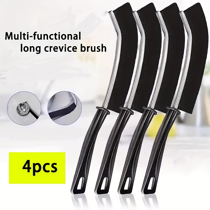 

4 [upgraded Metal Models] Multi-functional Long Strip Crevice Brushes, Toilets, Bathrooms, Kitchens, And Dead Corner Cleaning Brushes