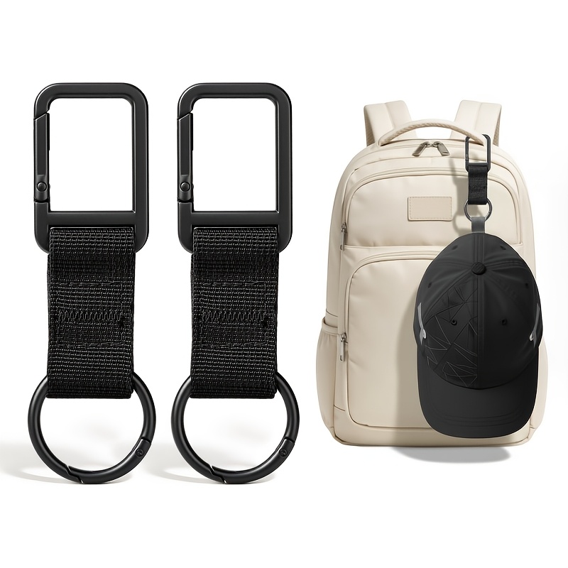 TEMU Travel Hat Clips - 2pcs, Hat Clips For Stylish Baseball Caps, Ponytail Hats, And Sun Hats, Dual Locking Design For Backpacks And Luggage, Sturdy