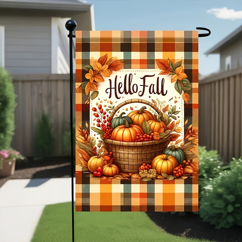 

Festive Autumn Harvest Double-sided Garden Flag - Durable Polyester, No Pole Needed - Perfect For Fall Decor