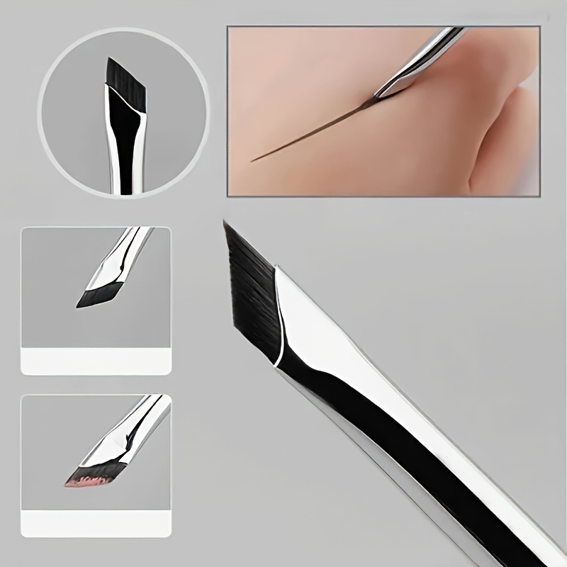 

1/3/5pc Fine Angled Eyeliner Eyebrow Brush - Ultra Thin Slanted Flat Angle For Precise Eye Makeup - Beauty Cosmetic Tool