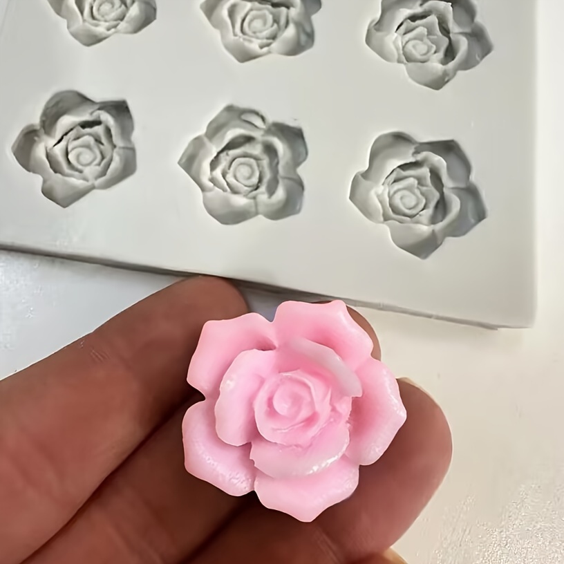 Six-rose Aromatherapy Candle Silicone Mold Resin Polymer Clay Mold Suitable for Handmade Soap and Gift Box Decoration